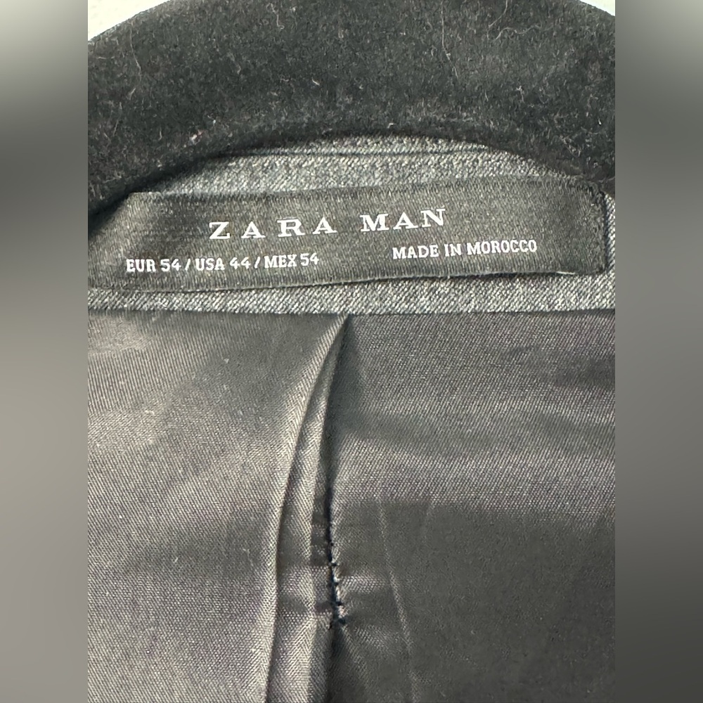 Zara Men's Dark Gray Lined Blazer - Picture 4 of 6